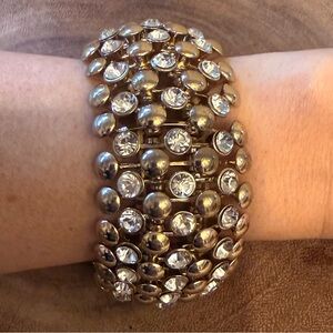 Elegant Gold and Silver Crystal Bracelet